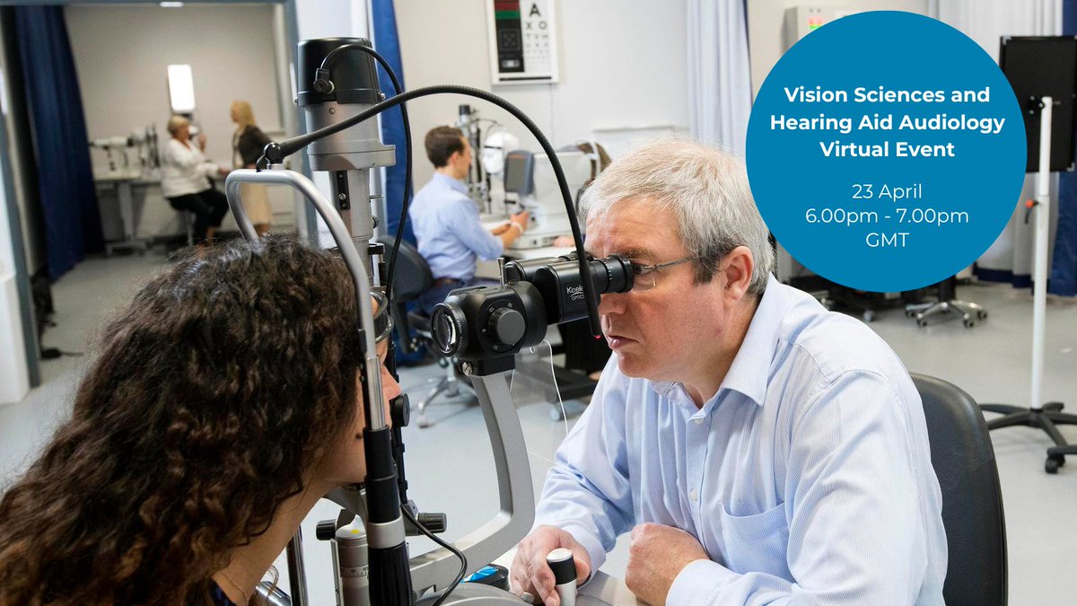 📢 Only ONE more week until our Vision Sciences and Hearing Aid Audiology virtual event! 👓 📅 23 April 2024 ⌚ 6.00pm - 7.00pm 📌 Virtual Event Book your place below 👇 ow.ly/mgxR50QVzh9
