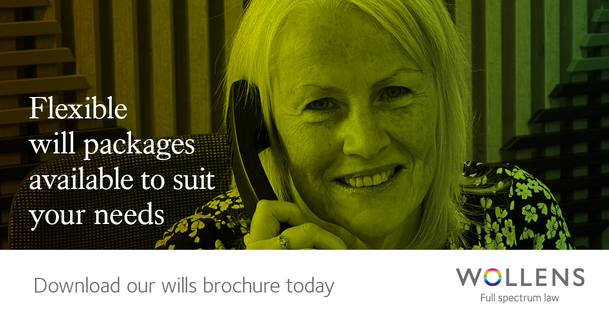 At Wollens we have a specialist wills team; we offer bespoke advice and a range of flexible packages. 

Download our Wills Brochure: ow.ly/oRjA50Q39zR   
#will #specialists #advice #makeawill