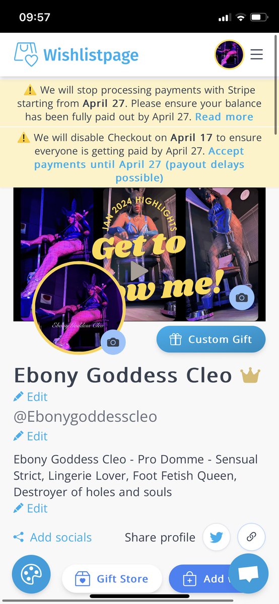 Last day for my Wishlist 🙄. I’ll be sorting a new page shortly but link is below for early birthday gifts 💁🏾‍♀️🎁 wishlistpage.com/Ebonygoddesscl…