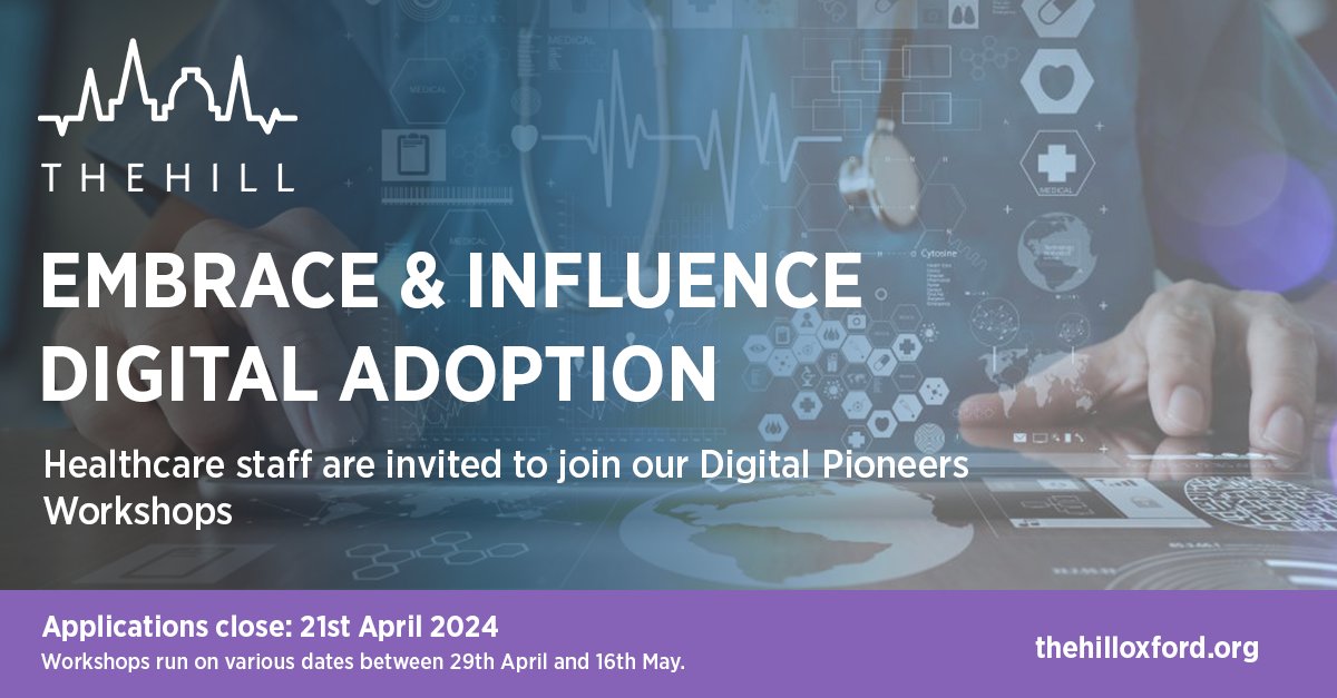 If you’re a health worker who’s interested in driving digital change, join our free Digital Pioneers workshops. More info: thehilloxford.org/news/embrace-d…
