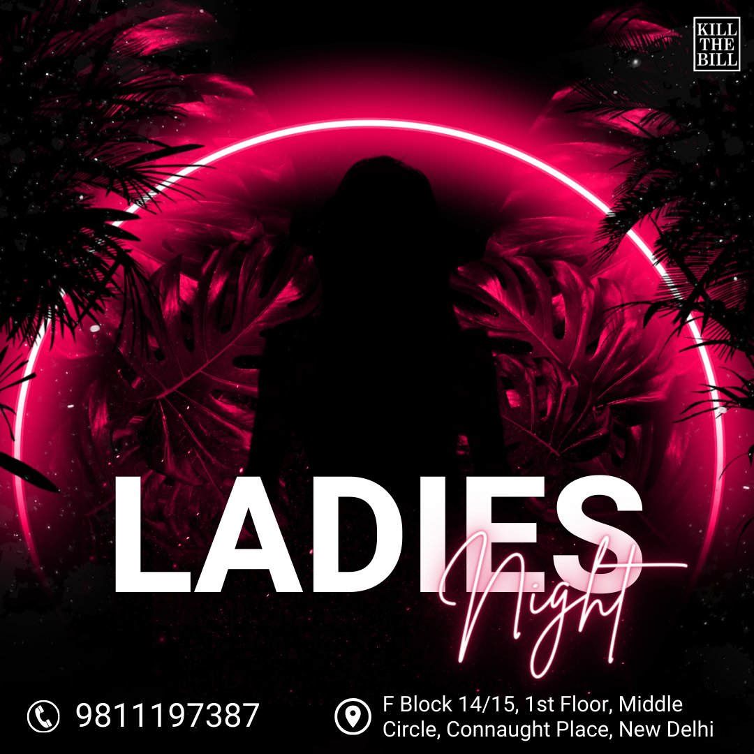It's time to let loose and have some fun with your favorite ladies! 💃 
Join us for a night of laughter and memories! 

📞 098111 97387
Call Us For Reservations 📷

#KillTheBill #cp #delhi #ladiesnightout #girlsnight #girlsjustwannahavefun #ladiesnightlife #girlsnighting #ladies