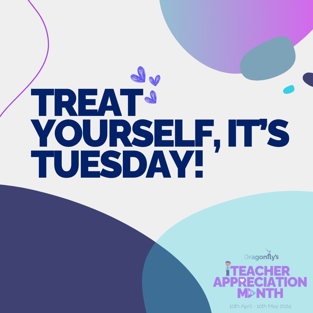 There's no better way to appreciate yourself then by TREATING YOURSELF 💜 Treat yourself to some high-quality CPD by subscribing to DragonflyTV and use code 'APPRECIATE50' for 50% off: loom.ly/fvRJR5c #teacherappreciationmonth #dragonflyappreciatesteachers