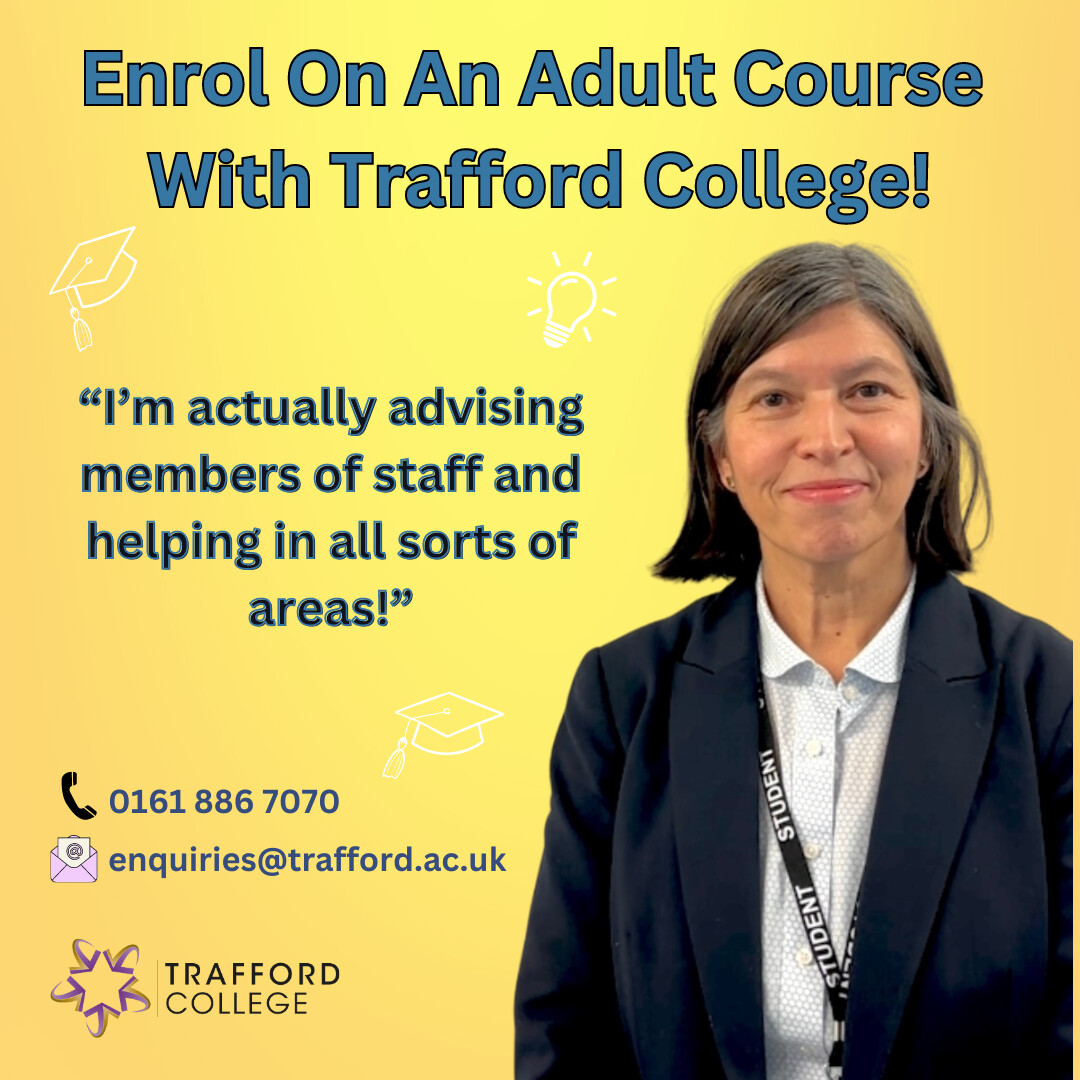 😃Samina says that completing an adult course with Trafford College has given her the skills and knowledge to be able to help and advise staff members at her organisation... She has been taken on as a permanent member of the team! #adultlearning #adultcourse #upskill