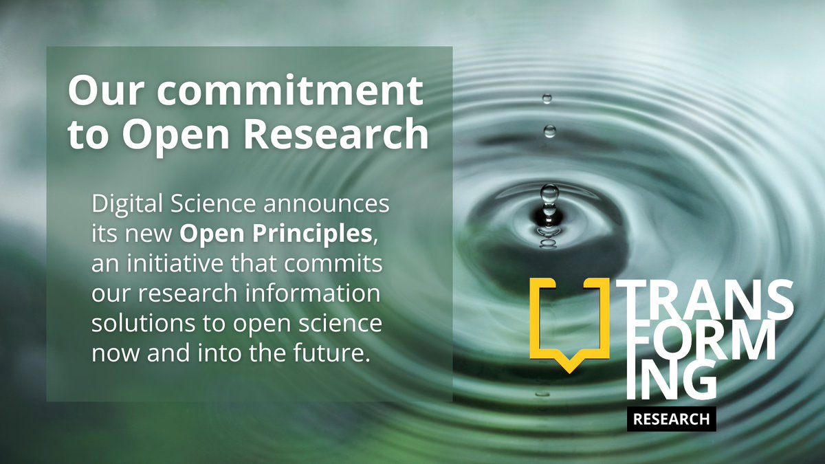 📢 NEWS: We’ve launched our new Open Principles, which commit @digitalsci’s research information solutions to open science now and into the future. Find out more - including comments from @danielintheory & @MarkHahnel - here: ow.ly/OQeQ50RgRWa #ResearchTransformation
