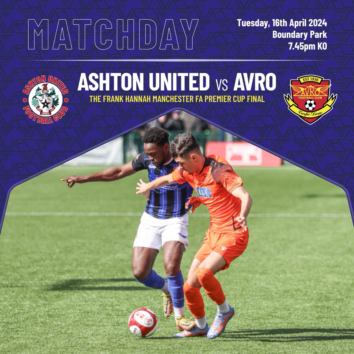 🚨CUP FINAL DAY🚨 It’s matchday and it doesn’t get much bigger. We face Ashton United at Boundary park home of @OfficialOAFC to see who will be crowned champions of The Frank Hannah Manchester FA Premier Cup. Tickets are available online or at the turnstiles.