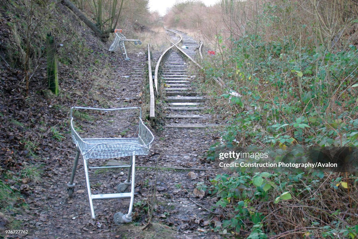 Overgrown and derelict - the disused Luton to Dunstable branch line at Dunstable (2004)