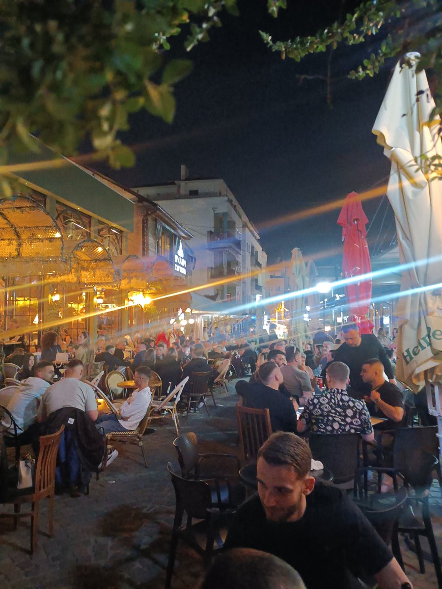 This was after 11 last night in the centre of Pristina. Loads of people out on a Monday night, and sitting outside.