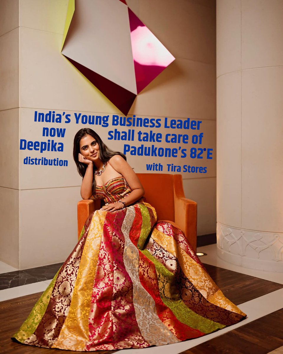 India's young business leader Isha Ambani  joining hands with Deepika Padukone to distribute 82°E  products through Tira stores.
#Tira #DeepikaPadukone #IshaAmbani #Ambani #Reliance #RelianceRetail #MukeshAmbani