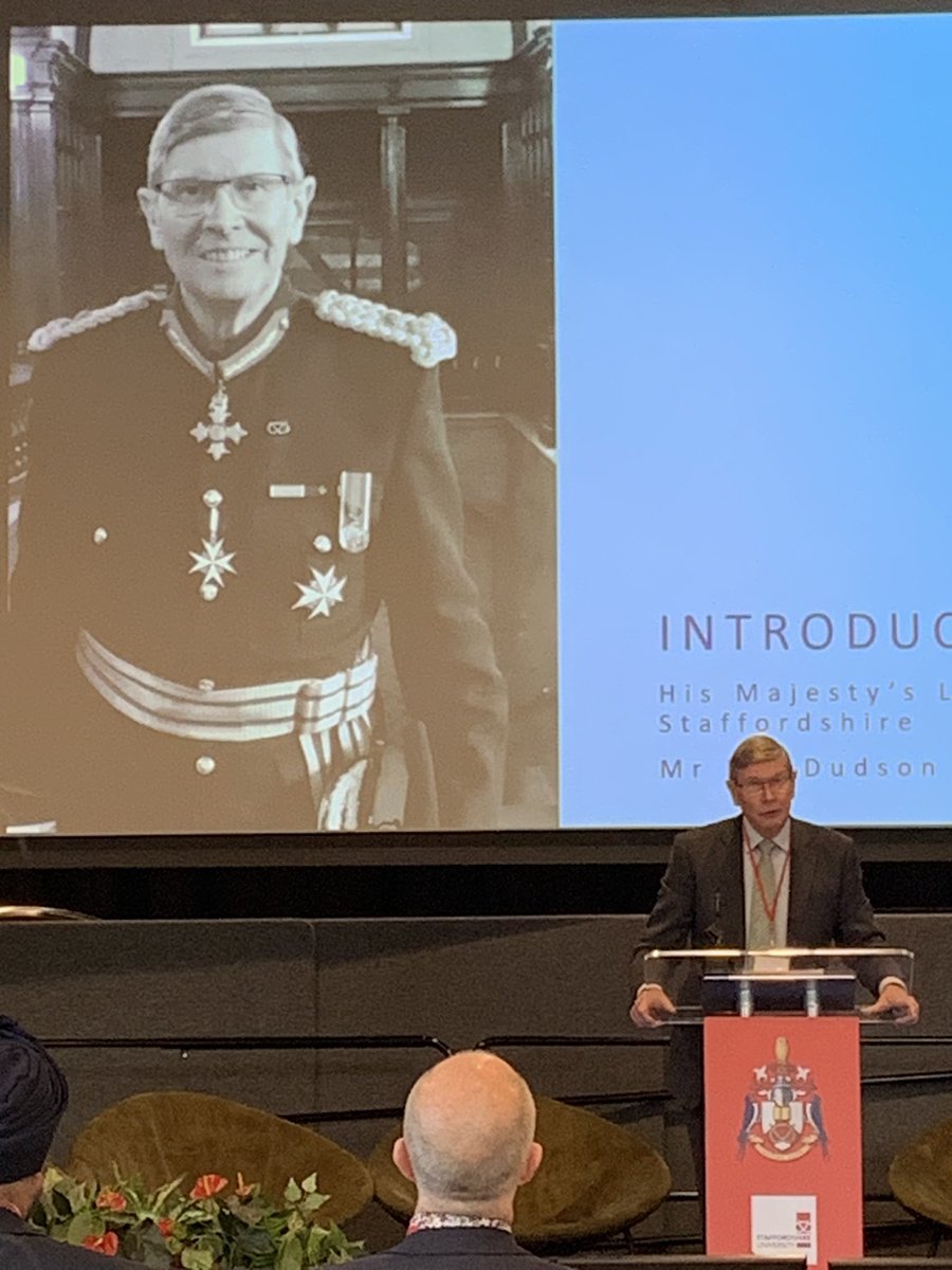 .@LLStaffordshire gives a keynote address at today’s @WeareStaffs conference at @StaffsUni #proudtobestaffs