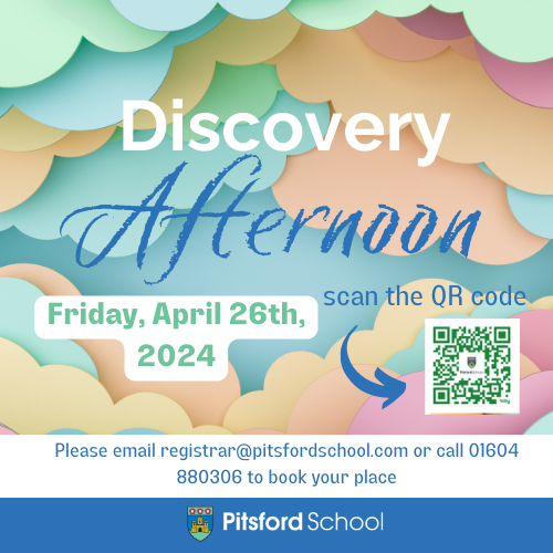 Join our Junior School Reception Afternoon on April 26th, 2024 and discover a nurturing environment that fosters friendship fun and a love for learning! Scan the QR code or email registrar@pitsfordschool.com to book your place.

#OpenDays #PitsfordSchool #EarlyYears
