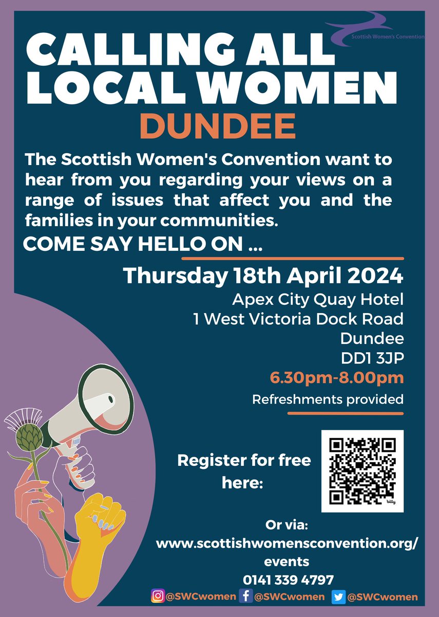 📣Hello Dundee! Only 2 days till our Roadshow event. All women are welcomed to join us for a cuppa and a chat, this is a chance to share your thoughts on life in Dundee. Don't miss out and secure your spot now👇bit.ly/3IjsNLK #Dundee #SWCRoadshow #DundeeEvents