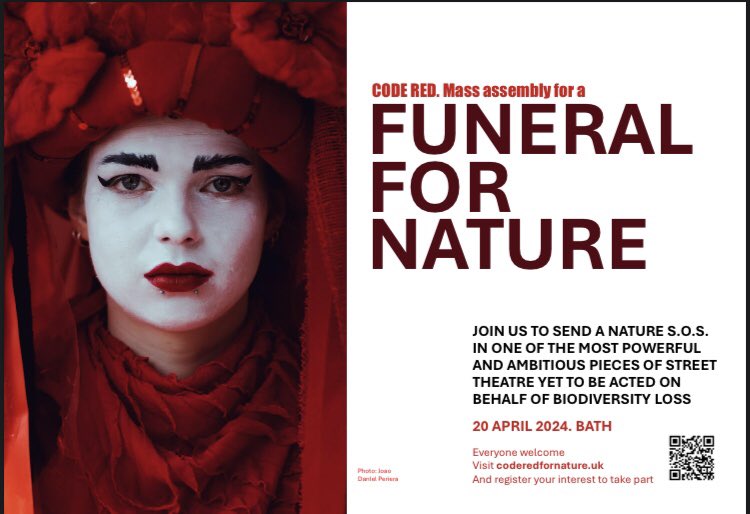 It’s @redrebelbrigade fifth anniversary, join us in Bath, Saturday 21st . Over 400 of us will gather for a Funeral for nature. #codered #redrebel #redrebelbrigade #funeralfornature #ClimateEmergency #extinctionrebellion