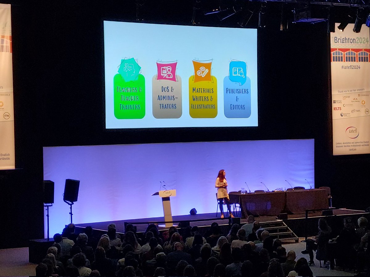 #iatefl2024 off to a great start with a plenary session on GenAI: "The AI factor: have we figured it out yet?" with <a href="/vickysaumell/">Vicky Saumell💻📚🌎</a>, where she discussed how the different TESL stakeholders are using GenAI and how it's impacting  their roles.