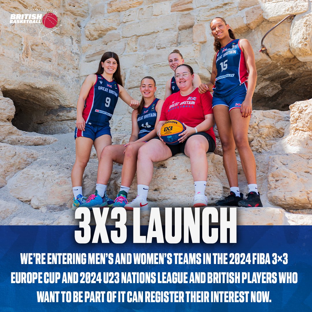 3️⃣✖️3️⃣ is here! Register now to express your interest in representing Great Britain at the 2024 FIBA 3x3 Europe Cup and U23 Nations League. 👉 gb.basketball/2024/04/16/pla… #BritishBasketball