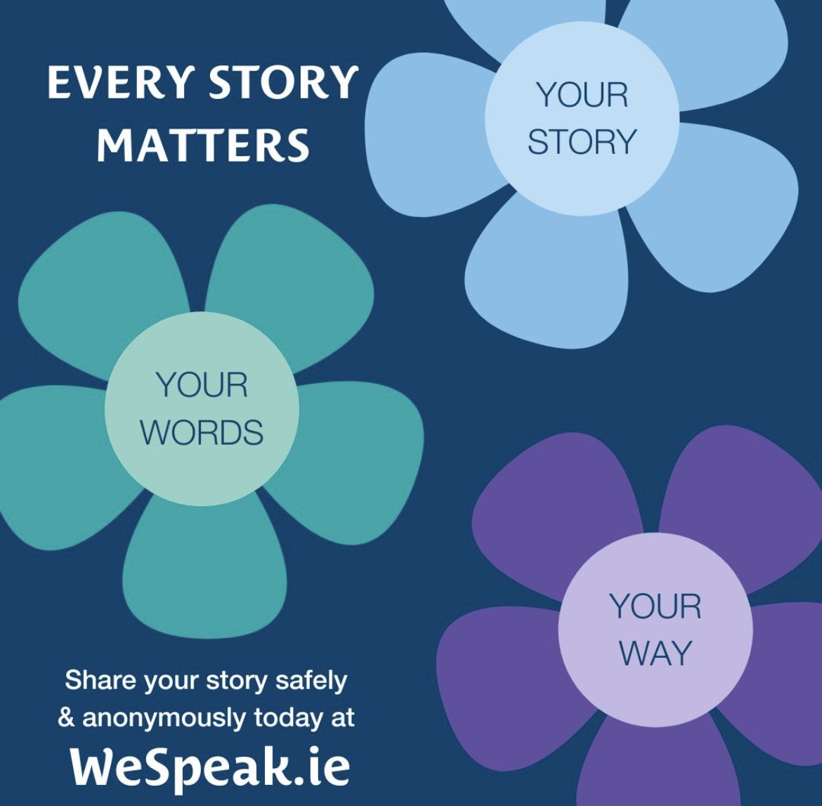 Everyone deserves to tell their story, share your story, in your words, your way 💬🤍 Visit WeSpeak.ie today where you can share your story safely & anonymously, or to read other people's stories 🤍