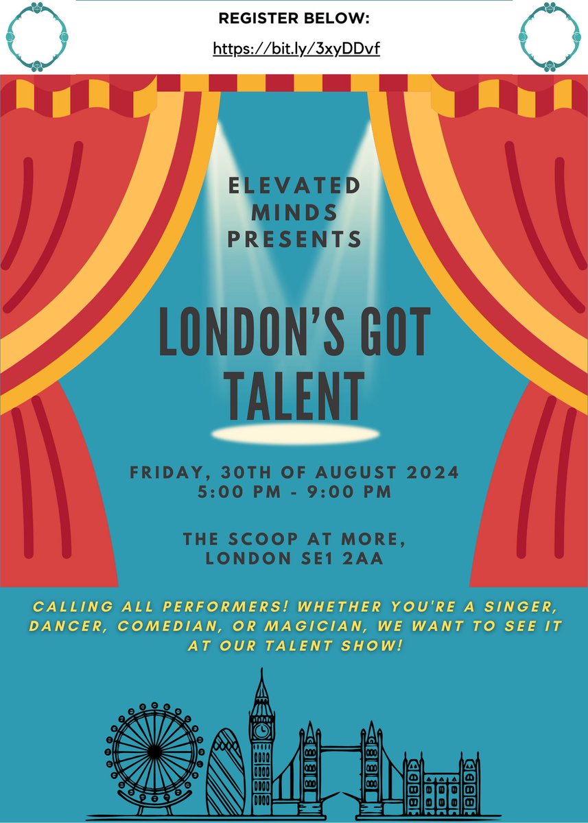 ✨🎤 London’s Got Talent 🎤✨ Elevated Minds present: LONDON’S GOT TALENT! 🎤💃🎩 Calling all superstars! Join us for London’s Got Talent - an inclusive showcase for all ages and talents. Sign up for the ‘London’s Got Talent: Application Form’ docs.google.com/forms/d/e/1FAI…