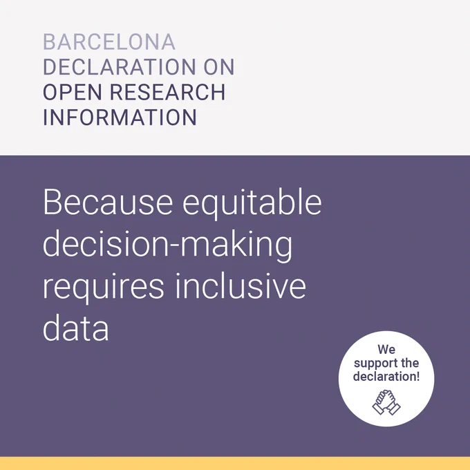 An image containing the notation that We Support the declaration Because Equitable decision-making requires inclusive data