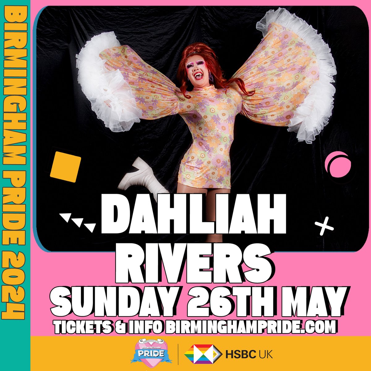 🎪🌈 Get ready for a FABULOUS Sunday in the Birmingham Prides Cabaret Tent! 🎉 Join us on May 26th for another day packed with talent, charm, and plenty of camp! ✨👠 Featuring the incredible: 🌟 @Dahliahrivers 💖 @and_doody 👑 @LadybushraOG 🍰 @VictoriaScone See you there…