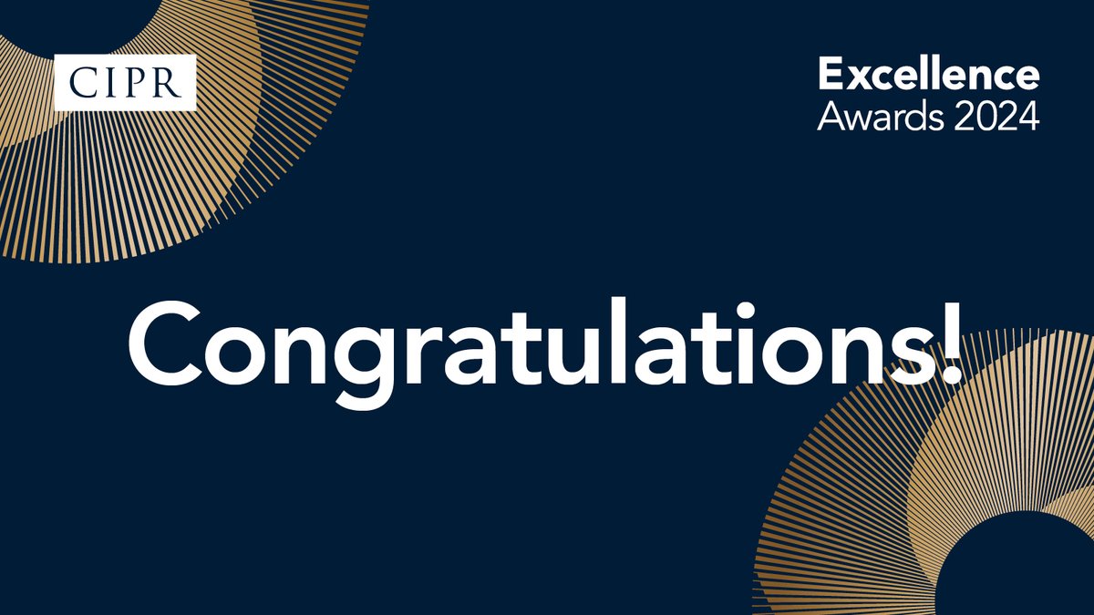 🎉 Congratulations to all the agencies, organisations, and individuals shortlisted for this year's Excellence Awards.

Read the full shortlist below.

(1/10) 🧵

#CIPRexcel