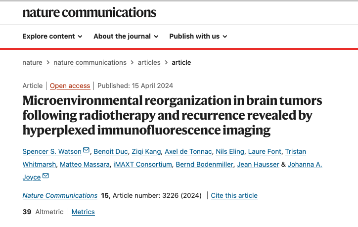 New study🚨Out on @NatureComms unveils #HIFI, a groundbreaking spatial proteomic technique🧬, shedding light on diverse responses to radiation therapy☢️ in brain tumors ✅#glioblastoma 🧠undergoes significant spatial reorganization post-treatment, contrasting with brain…
