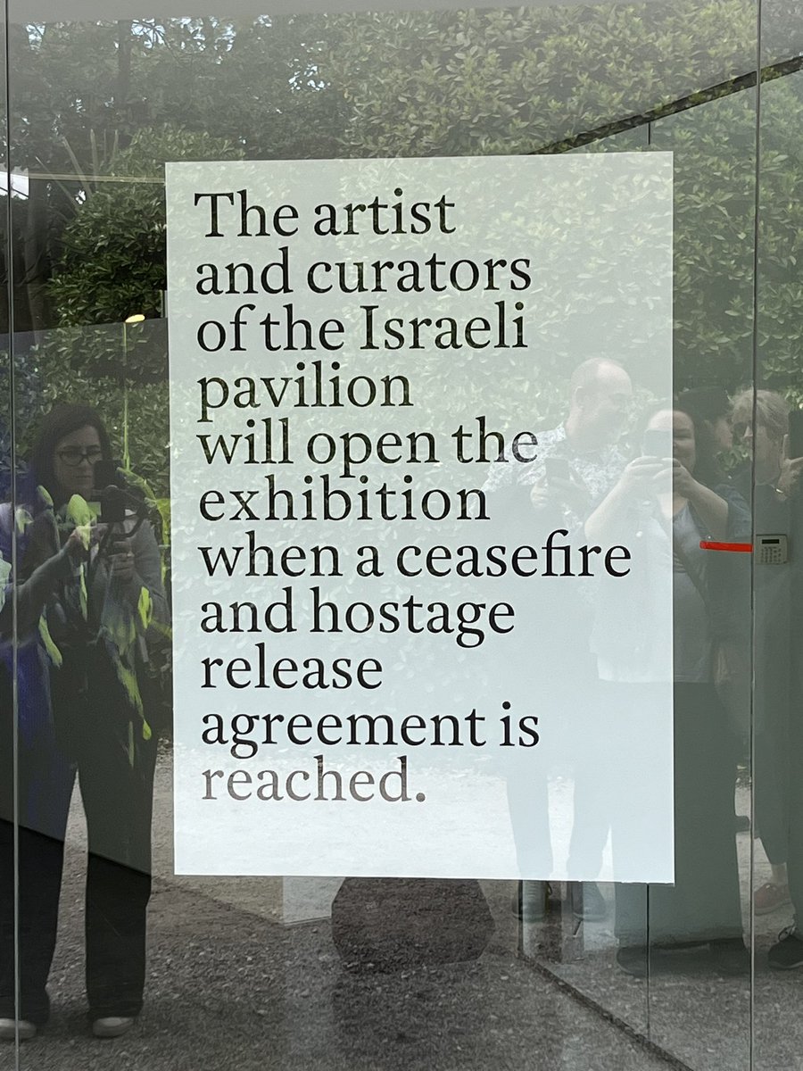 Israeli curators and artist at #venicebiennale have boycotted their pavilion