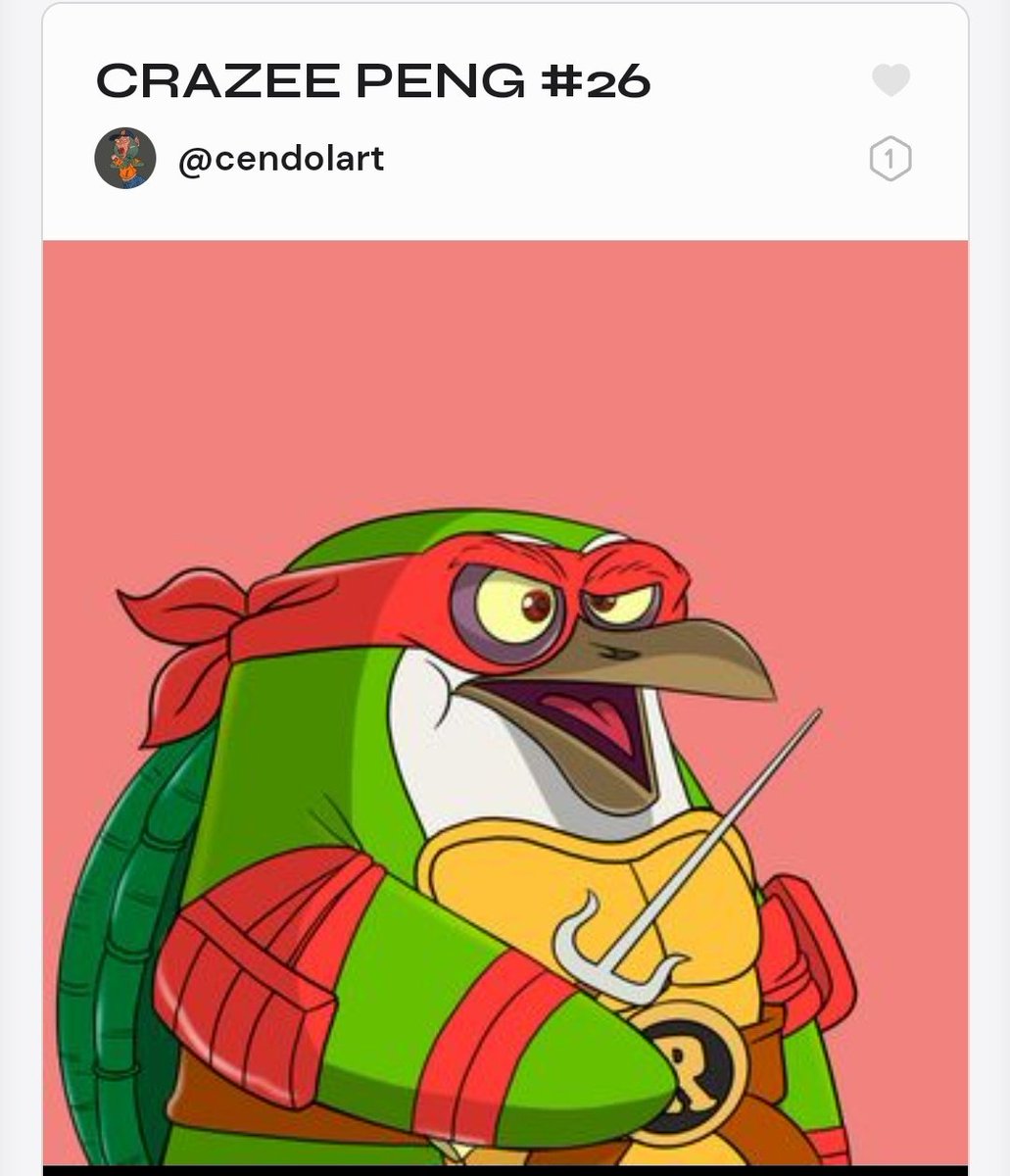 cendolsead's tweet photo. 🏆 AUCTION CONCLUDED 🏆
CRAZEE PENG #26
NINJA PENG TURTLE RAPHAEL
WINNER GOES TO @0xPatorikko
THANKS 🙏🙏 FOR THE BIDDING AND YOUR SUPPORT
IM SPEECHLESS
WILL SEE FOR THE NEXT AUCTION @mallow__art
#NFT #Auction #SolanaNFTs #nftpenguin https://t.co/dRygOISPJ2