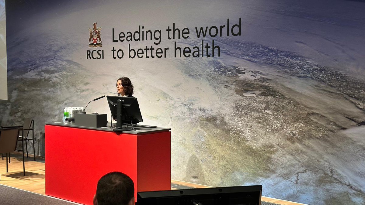 Caitriona Walsh, @NovartisIreland delivering the opening remarks at the National Healthcare Outcomes Conference - Improving Health Outcomes through AI. @RCSI_PopHealth #healthoutcomes #AI #NovartisDublin