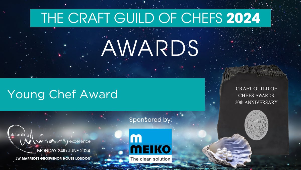 In our Young Chef Award, which is sponsored by @MEIKOUK, our judges have shortlisted Lewis Jackson, Commis Pastry Chef @theritzlondon, Cameron Jones, Chef Cook @RouxWaterside and Jonny Smith, Junior Sous Chef from @GravetyeManor #CGCawards bit.ly/3PONqmP