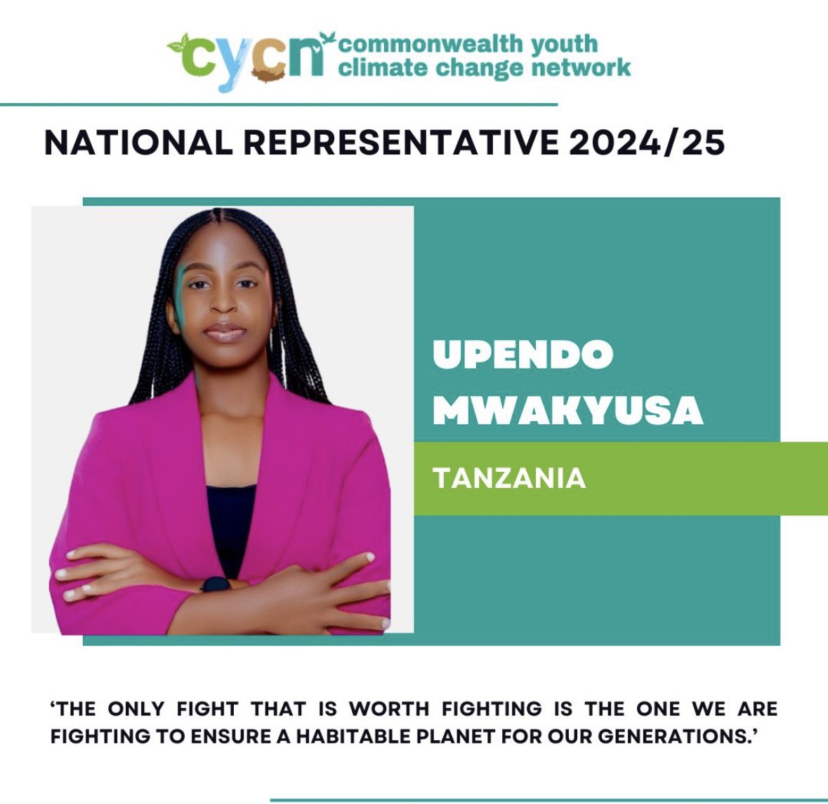 I’m truly humbled to join the CYCN family, I am looking forward to make meaningful representation and accelerate creation of sustainable communities where youth efforts are valued 📌. Thank you @CYCNOfficial for this.