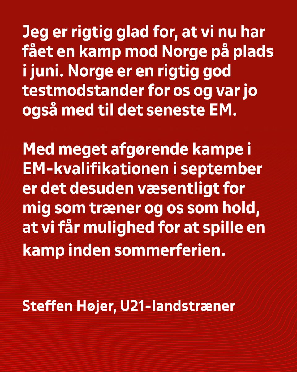 Det danske U21-landshold møder torsdag d. 6. juni Norge i en testkamp i Marbella som vigtig optakt forud for de afgørende kampe, der venter holdet i EM-kvalifikationen i september ⚽️🇩🇰 📷: @fbbillederdk #ForDanmark #landshold #u21