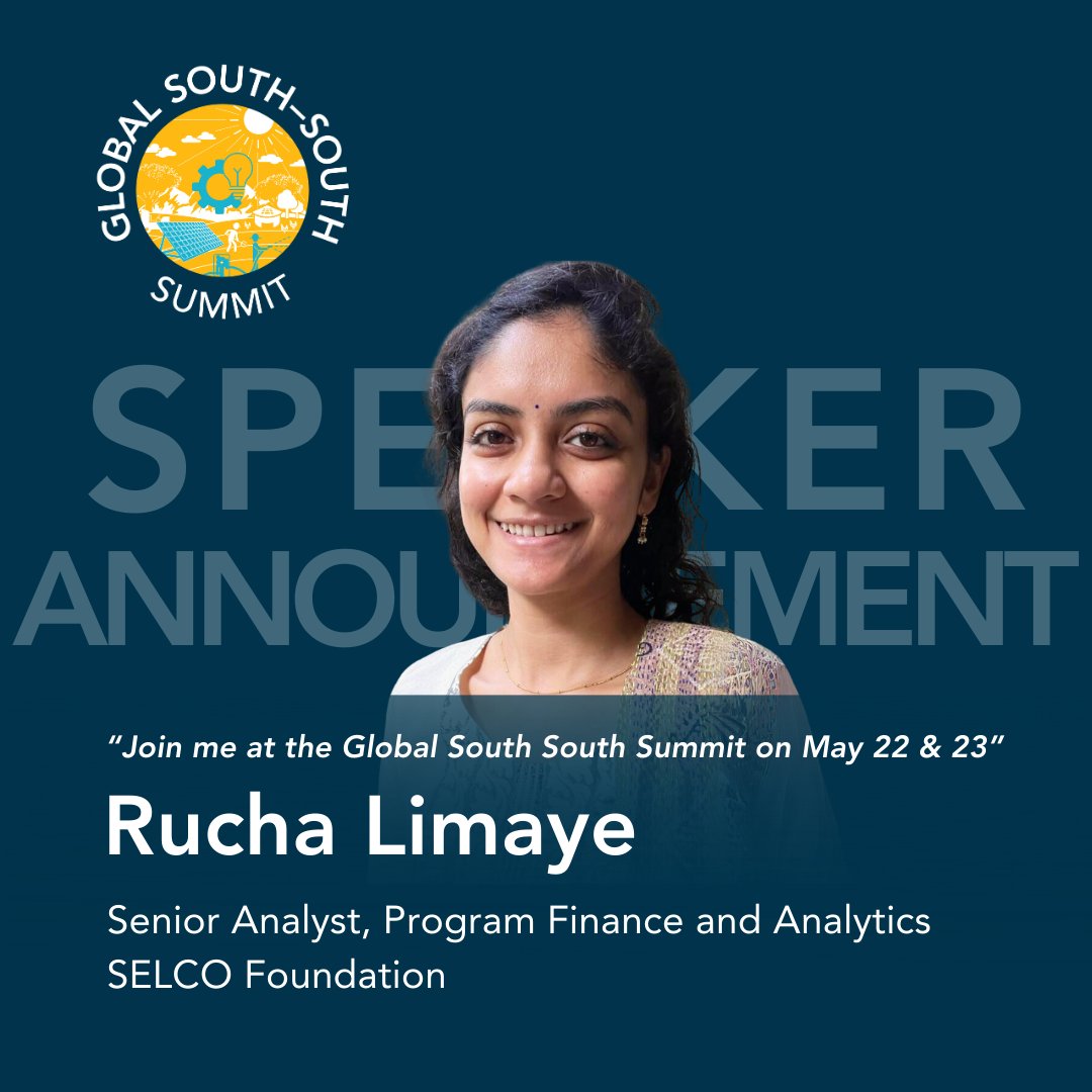 Join Rucha Limaye in the upcoming #GlobalSouthSouthSummit as she leads a master class titled ' Business and Financial Model Development for Productive Use of Renewable Energy Technologies. @SELCOFoundation @lightingafrica #Ethiopia #SDGs #RenewableEnergy #Africa #energyaccess