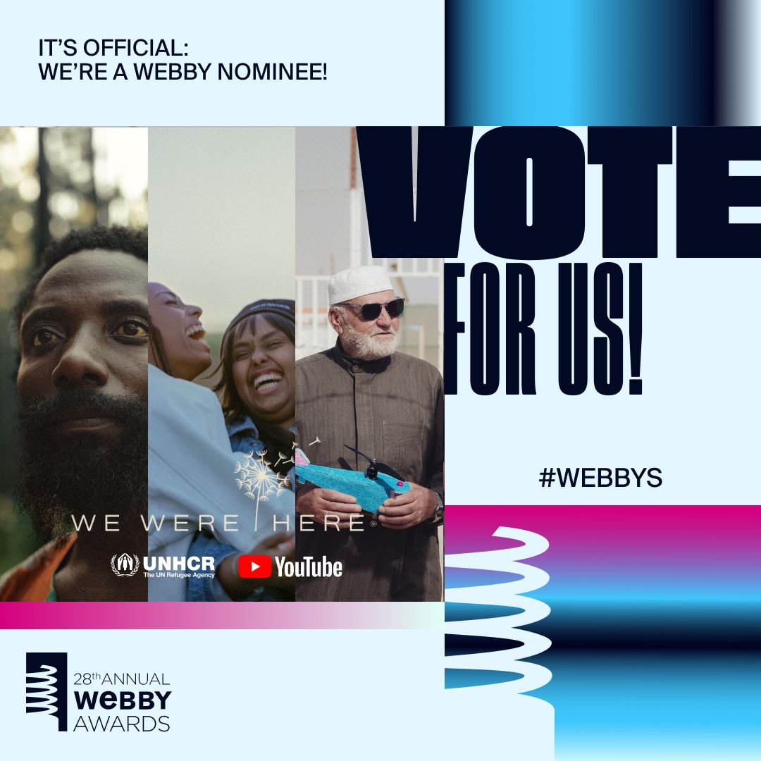 Did you know that we are nominated for @TheWebbyAwards with @YouTube & @uncommon_studio?🎉 'We Were Here' is up for the People’s Voice Award, featuring inspiring refugee stories, including one from #Jordan🇯🇴. 🏆Vote before April 18th: bit.ly/3vRsODQ #Webbys