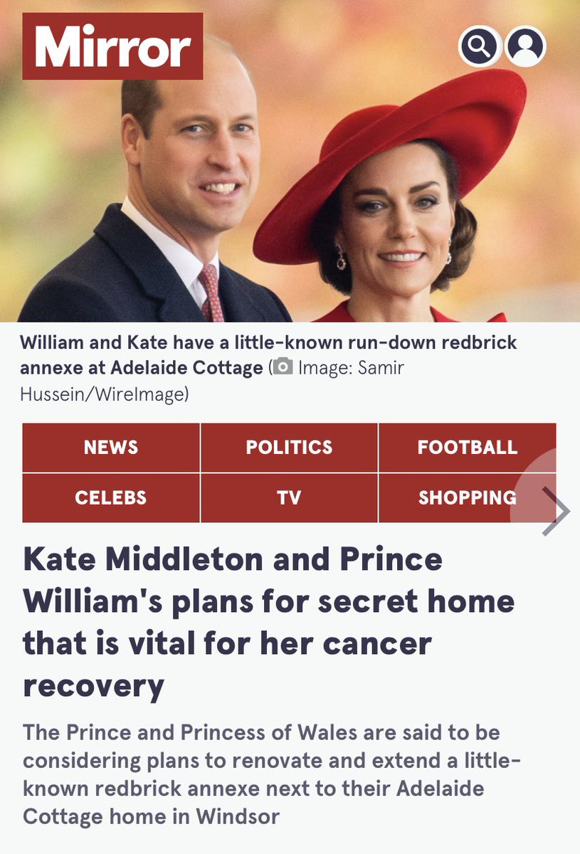 Kate Middleton must have a bigger house because she has cancer. Didn't you know a bigger home is vital for her recovery? Her 5 other homes are not enough.