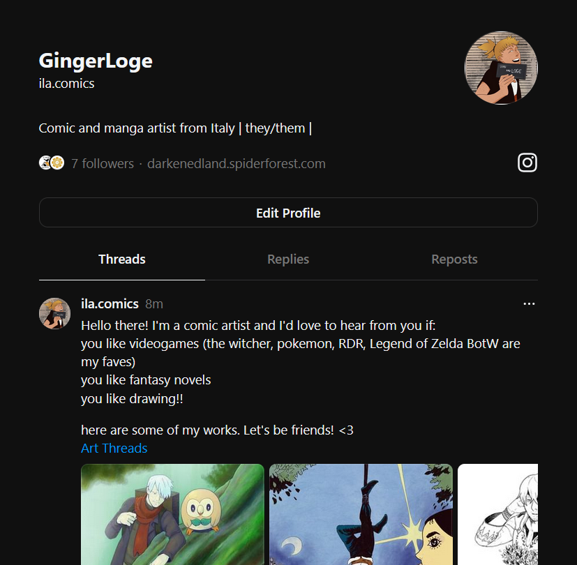 GingerBread comic artist tweet media