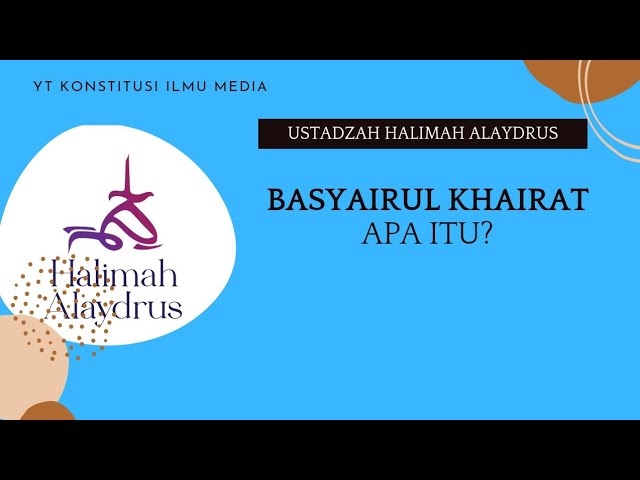 Ustadzah Halimah Alaydrus : Basyairul Khairat youtu.be/nr-qZBiHL3A