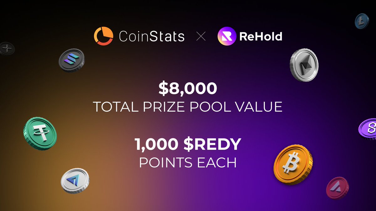 $REDY to win big? Total Prize pool valued at nearly $8,000 USD includes Lifetime Premium Access to CoinStats App, and $REDY points for the most active participants. Join our new two-week campaign with @CoinStats powered by @Galxe starting April 16! 🔗 go.rehold.io/win_big