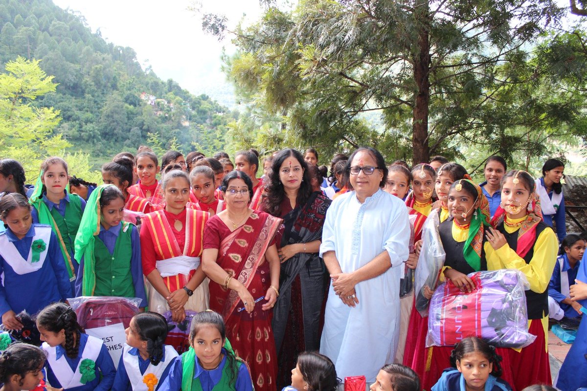 In a school at Rudraprayag with children and school principal