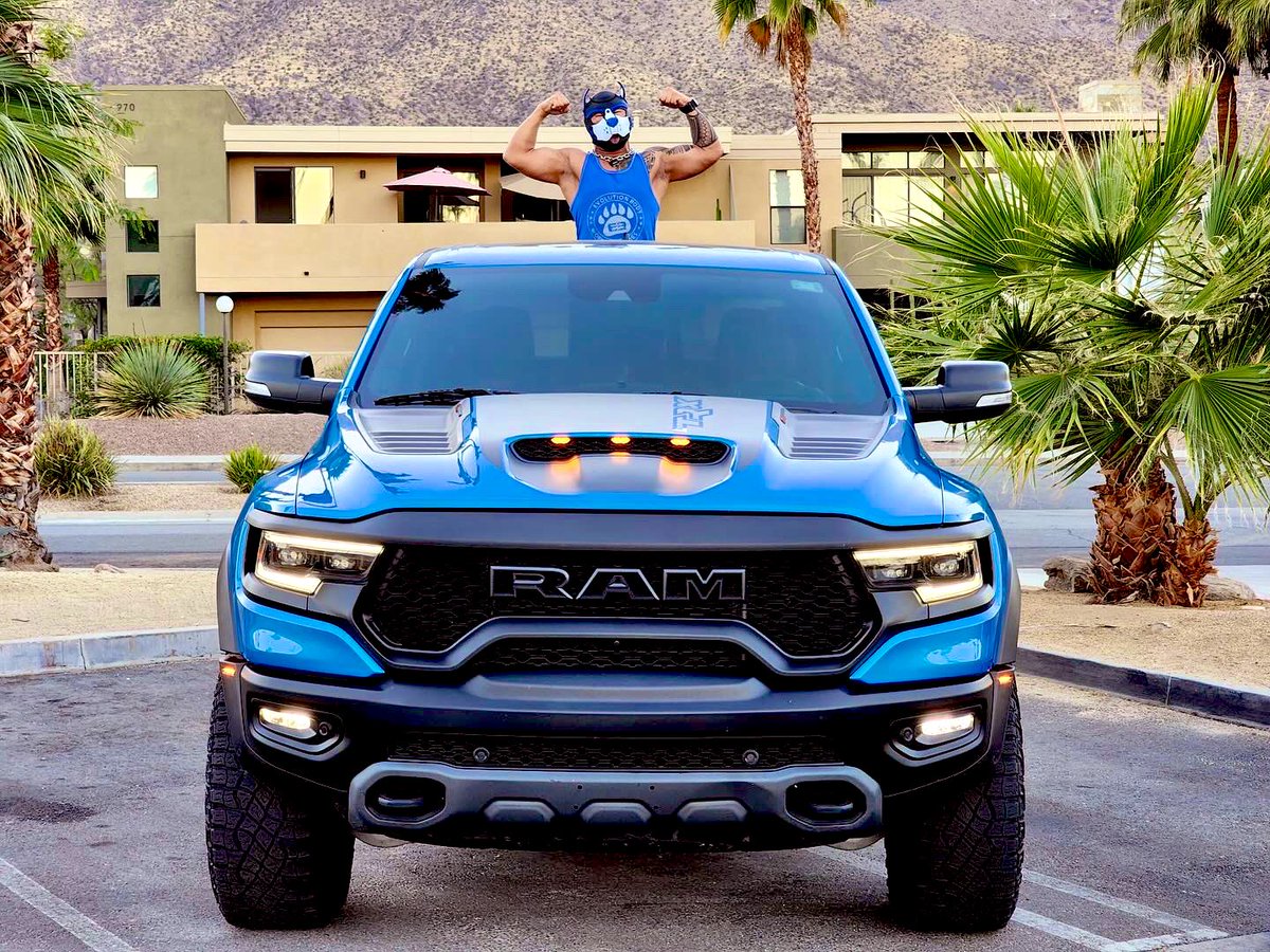 Bluey loves beefy fast trucks. Proud owner of a Ram TRX.  Awrooooooo 💙 #ramtrx