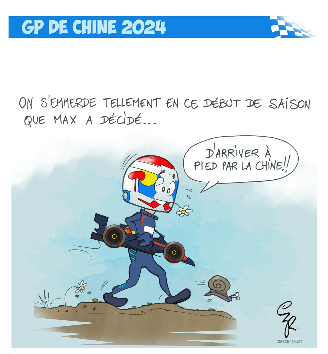 Dessin avant le GP de Chine GrégoryRonot© #F1 #chineseGP #verstappen N'hésitez pas à partager ;)