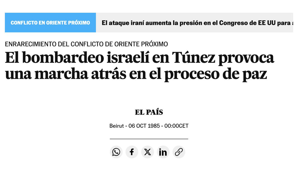 Davidsegarra's tweet photo. @RieraQuer67580 @celito_jones @Miquel_R Sólo hay que abrir los libros de historia o los periódicos. Es problemático dialogar cuando se niegan hechos que NADIE rebate. Israel bombardeó Túnez en 1985 e Iraq en 1981, armó y asesoró a Turquía y Azerbayán en sus ataques a Kurdistán en los 90 y a Armenia hoy en día. Bon dia. https://t.co/cDUaZAChKz