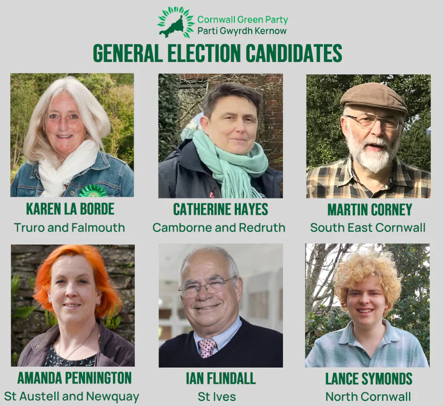 Everyone in Cornwall/Kernow will have the chance to #VoteGreen and make their voices heard in the next General Election! We are announcing candidates for all six Westminster parliamentary constituencies: cornwall.greenparty.org.uk/general-electi…