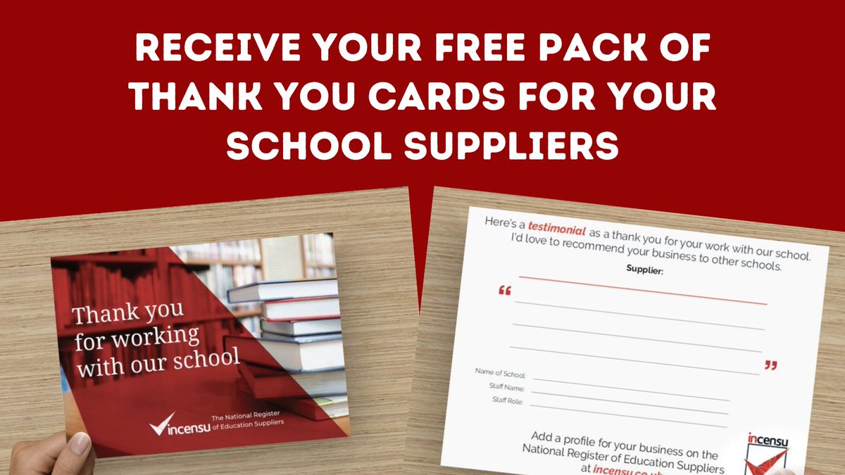 Will your school send out thank you cards to your favourite school suppliers?

Like or comment to receive your free pack of 'THANK YOU' cards

#schools #education #sbltwitter #sltchat #primaryschools #secondaryschools #schooleaders  #schoolleadership #headteachers #deputyheads