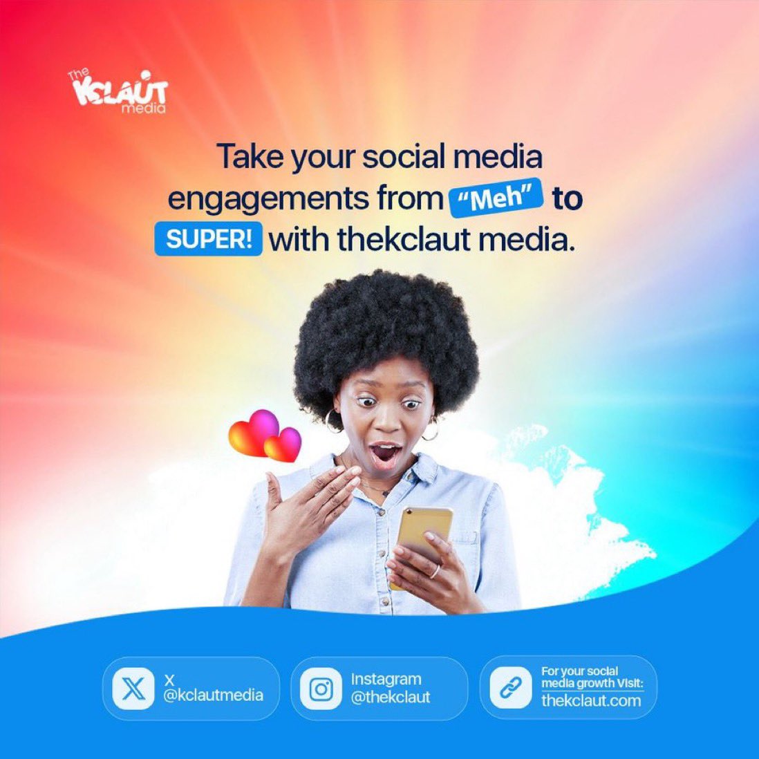 Improving your social media presence and engagements is very easy with Kclaut media, they help grow your brand visibility.💯 Visit: thekclaut.com to get started today😁