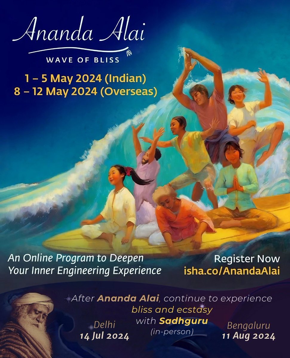 Puru_here's tweet photo. Ananda Alai was a turning point in my Sadhana, I did it in 2021, before it I was on and off with my Shambhavi, and couldn't even complete the 40-day mandala. But in Ananda Alai, I experienced something profound and it helped me to become more disciplined, with their support I finished my 40-day mandala and since then I have been regular in my Sadhana. I have registered for it again this year, it's a must-do program for Isha meditators, and it's free of cost. 🌸🙏

Register: https://t.co/YFfbN0I89i