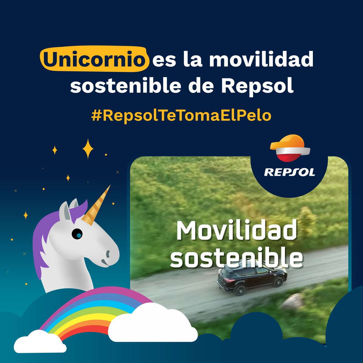 🦄Unicornio es✨ la movilidad sostenible de @Repsol.
NO existe.

Sus mensajes sobre biocombustibles son publicidad engañosa

Lo denunciamos ante la @CNMC_ES y @MSocialGob.
Queremos que rectifique, pague y repare

👉🏾 es.greenpeace.org/es/sala-de-pre…

#DenunciamosARepsol
#RepsolTeTomaElPelo