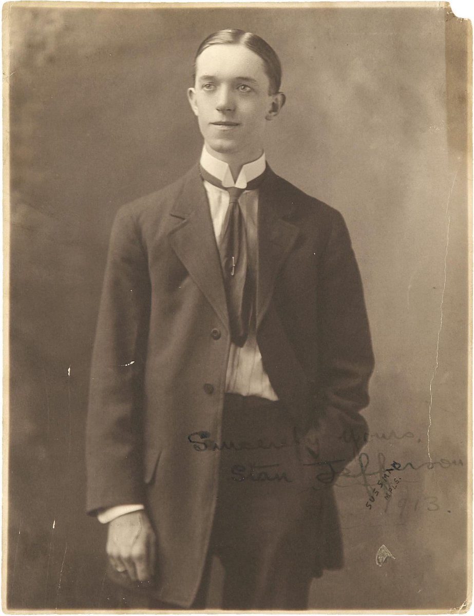 Our greatest comedian Stan Laurel aged 22 in 1913. *The photograph is signed Stan Jefferson