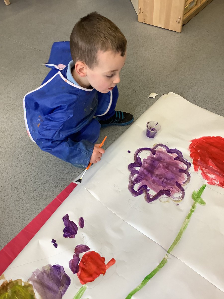 Flower painting this morning in nursery.