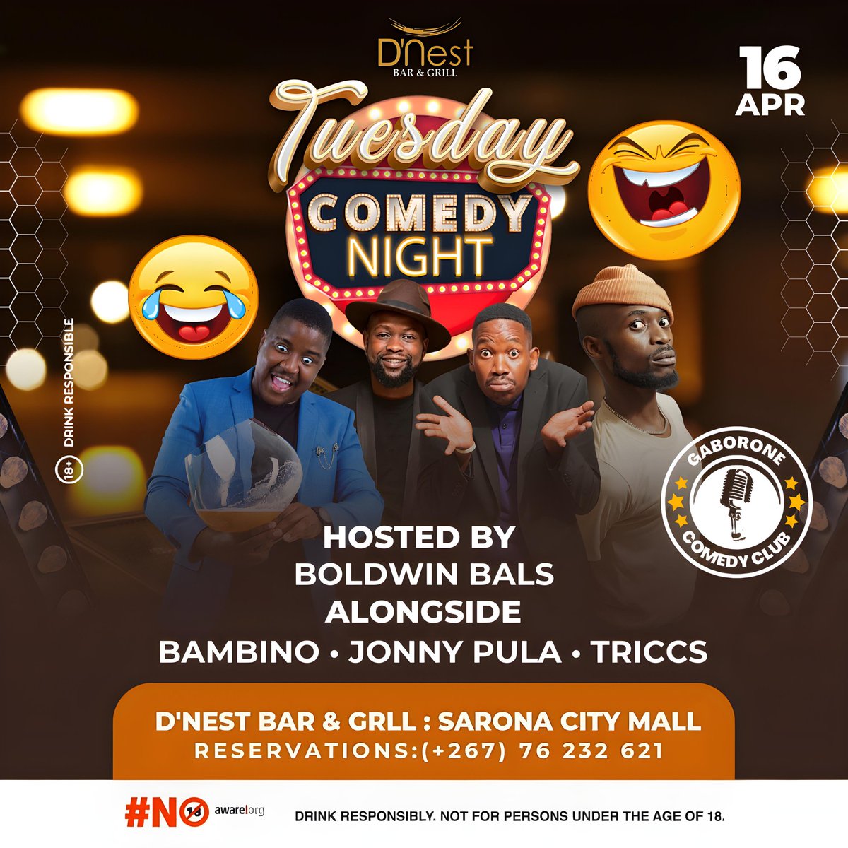 Comedy Night at D'nest Bar &amp; Grill (Sarona City Mall)