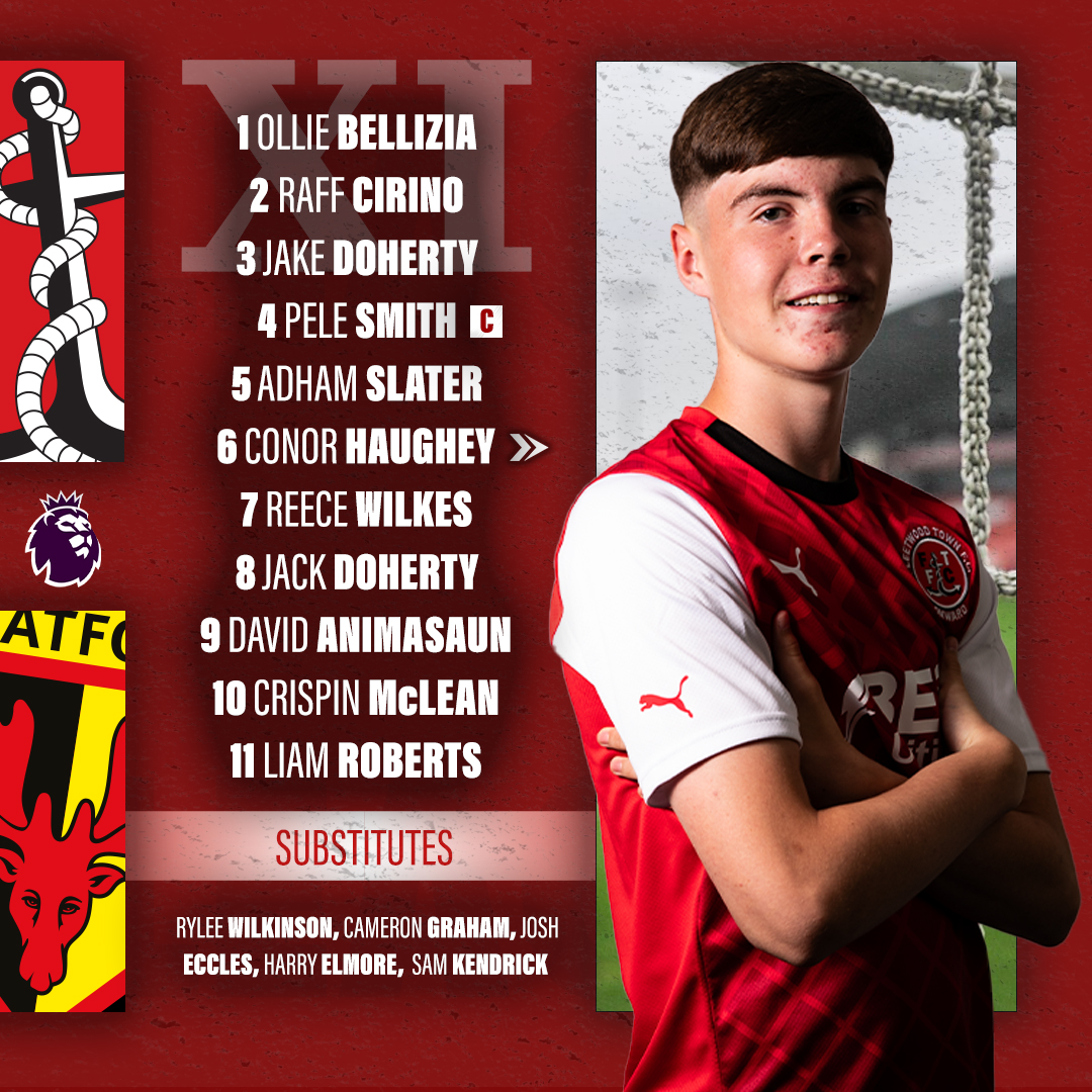 Here's how the Young Cods line-up ⤵️

▪️ Pele Smith captains the side
▪️ David Animasaun starts up top
▪️ Ollie Bellizia is the man in the sticks

#OnwardTogether | #Under17s