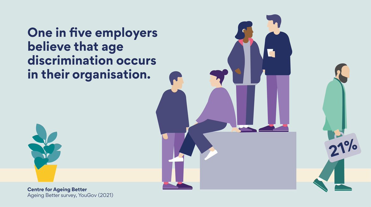 Sadly, one in five employers believe that age discrimination occurs in their organisation. It's important for employers to think about older people who they currently have employed, as well as future older people they may employ. Find out more here: ageing-better.org.uk/employment